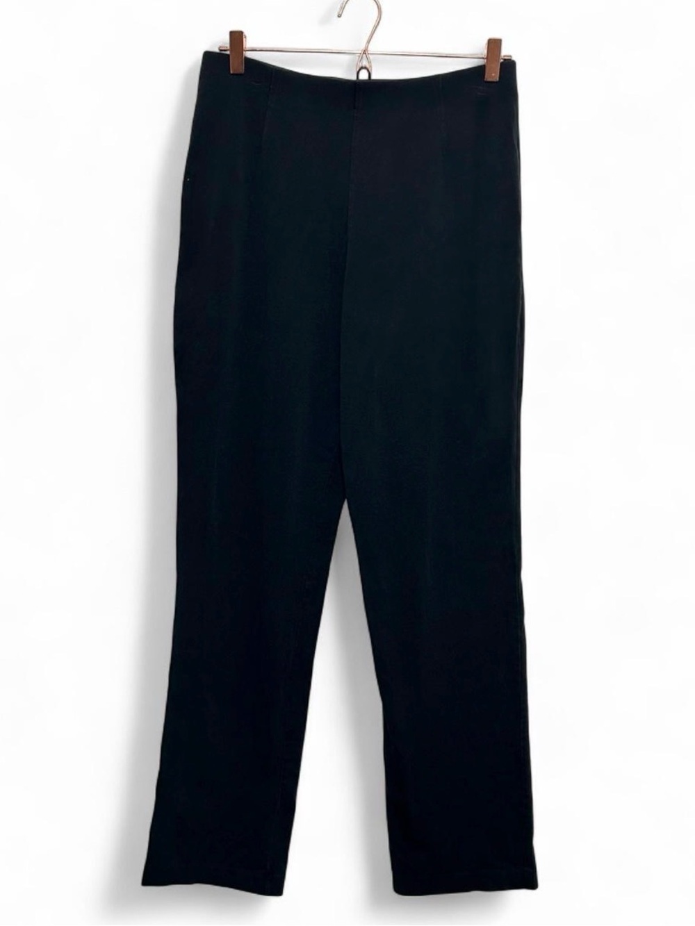 L.L.Bean Pants Womens M Tall Black Straight Leg Pull On Stretch Travel